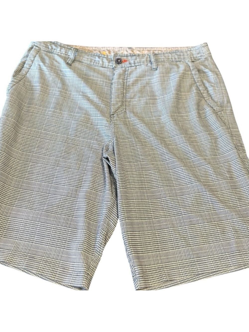 O'Neill Flat Front Shorts Waist 36 Blue & White Plaid